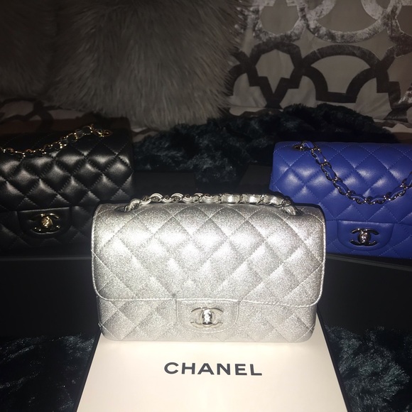Chanel Metallic Lambskin Quilted Mini Rectangular Flap Silver - Picture 3 of 8